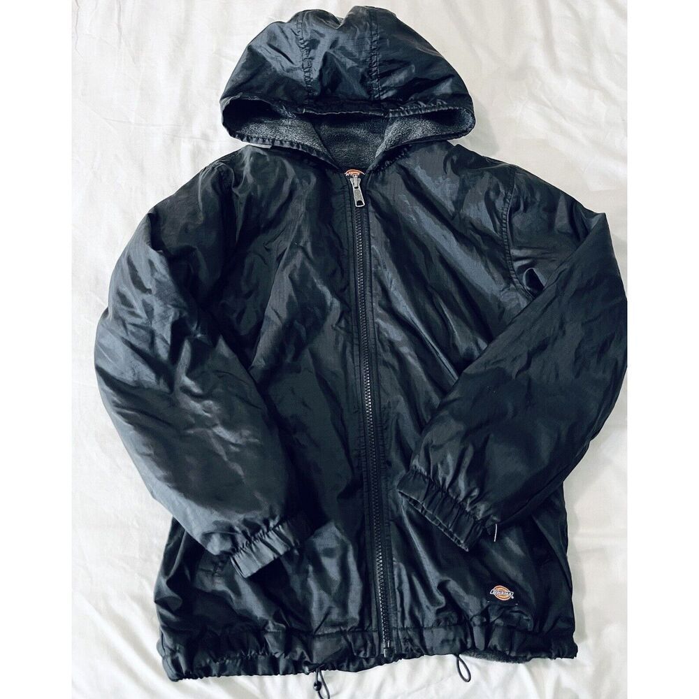 Dickies Black Fleece Lined Windbreaker Boys Size Large 10yrs
